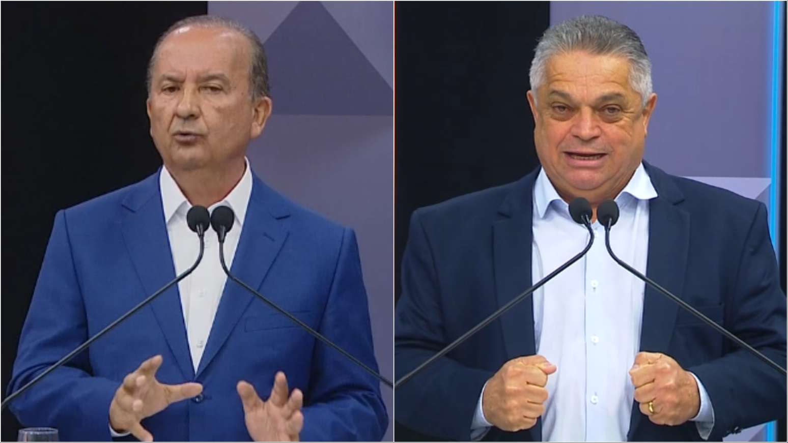 Jorginho Mello (PL) e João Rodrigues (PSD) em debate na Globo
