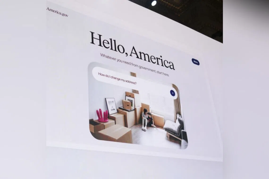 A screen displaying the America.gov website during an event in the White House on Sept 29.