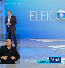 Haddad e Tarcísio no debate da Globo Foto: Reprodução/Globo