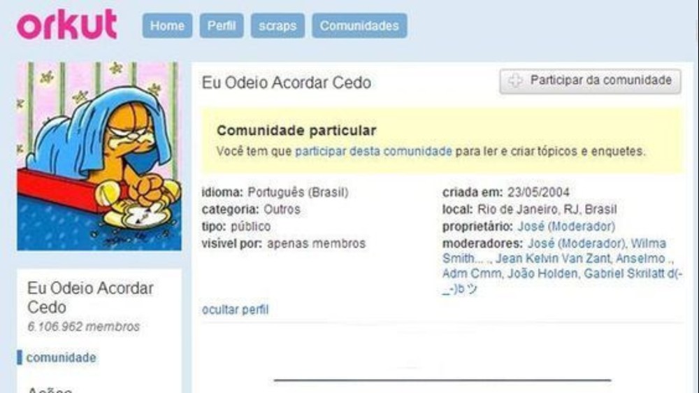 Orkut foi a rede social mais popular no Brasil durante os anos 2000 e reunia milhões de usuários em comunidades virtuais — Foto: Reprodução/Pinterest