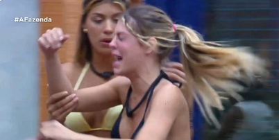 Ana Bruna aos prantos após briga com Sérgio Foto: Reprodução/Record