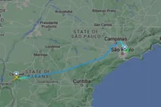 Rota aérea de avião da VoePass de Cascavel para Guarulhos