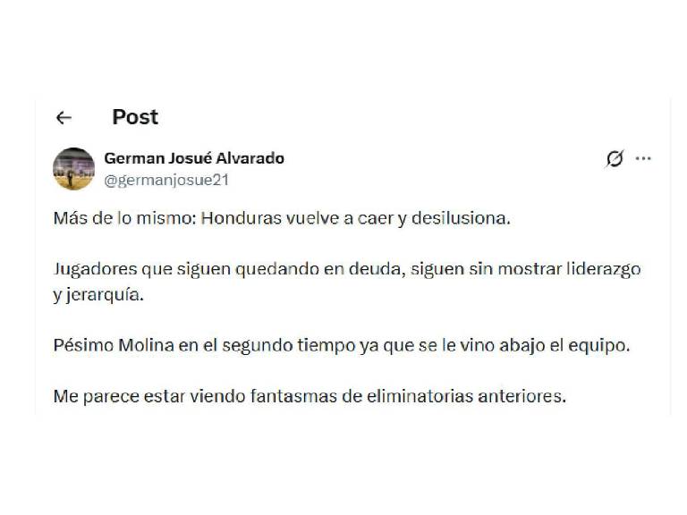 Cansaço, apontam dois e uma preocupação após a dolorosa derrota de Honduras contra Suriname.