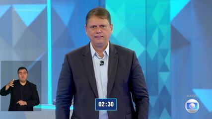 Debate em SP: Tarcísio de Freitas (Republicanos) faz as considerações finais