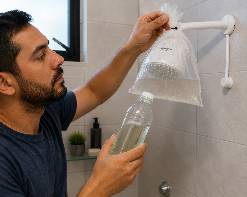 O vinagre, an verdade, pode estragar o seu chuveiro — Foto: Arte/TechTudo