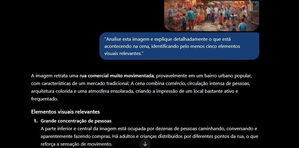Análise de imagem feita pelo ChatGPT — Foto: Diedrich Bader/TechTudo