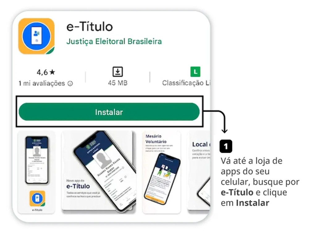 Como baixar o e-Título — Foto: Editoria de Arte