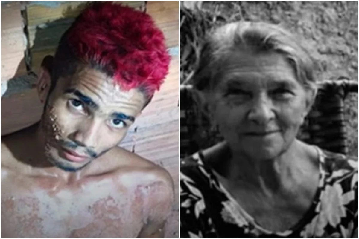 Neto à esquerda e a avó que morreu à direita