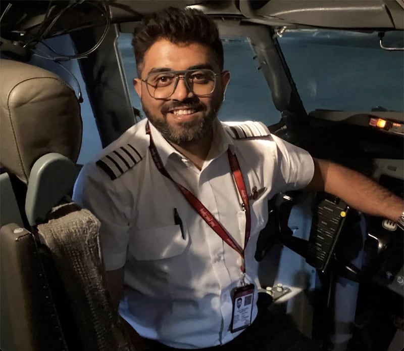 Flydubai Captain Smit Machchhar, who was stabbed on board flight FZ1073 to Tel Aviv. AFP