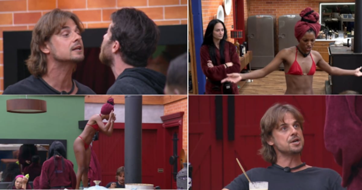 Tina Calamba sobe em cima da mesa durante treta com Daniel Erthal e dispara: “Você queria me beijar”
