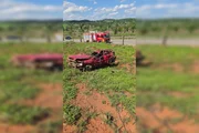 As vítimas foram arremessadas para fora do carro